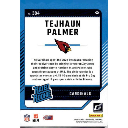 Tejhaun Palmer 2024 Donruss #384 RC Arizona Cardinals