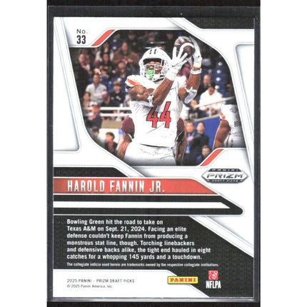Harold Fannin Jr. 2025 Panini Prizm Draft Picks #33 Bowling Green Falcons