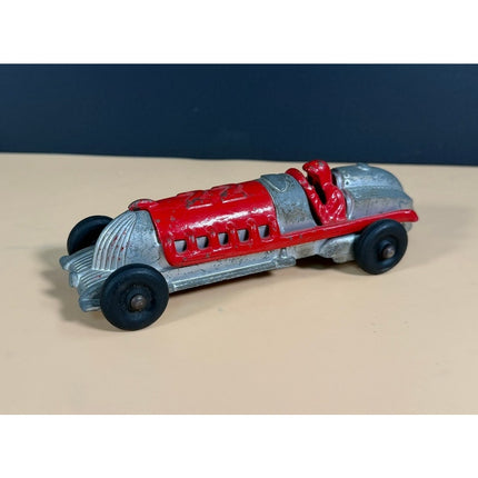Vintage Hubley #22 Racer 7" Cast Iron Diecast Race Car Toy