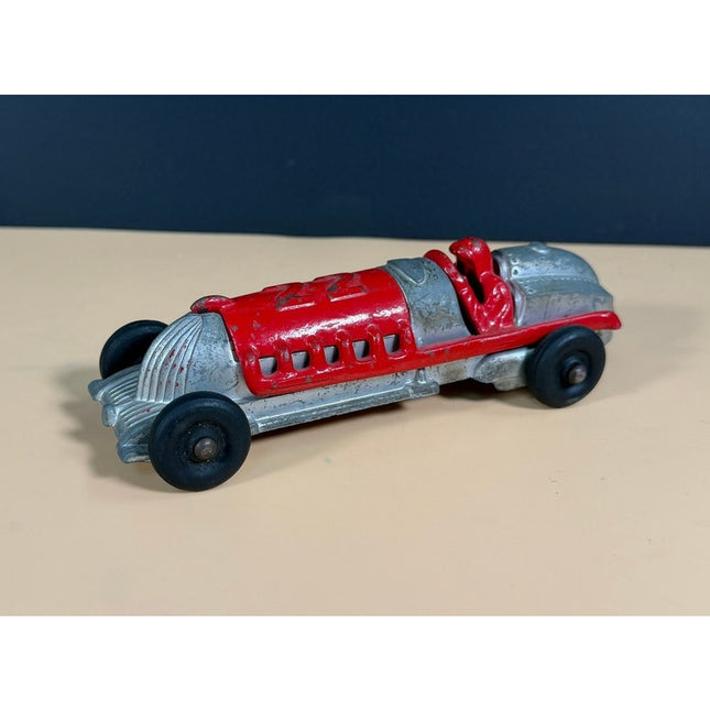 Vintage Hubley #22 Racer 7" Cast Iron Diecast Race Car Toy