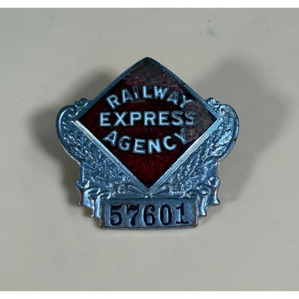 Vintage Railway Express Agency Badge Pin Bastian Brothers #57601 2"