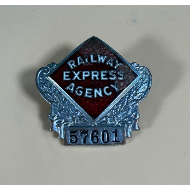 Vintage Railway Express Agency Badge Pin Bastian Brothers #57601 2"