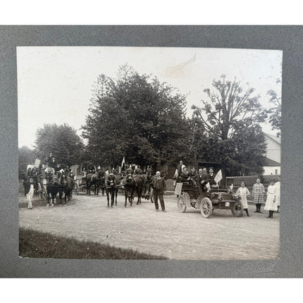 Early 1910s Bird in Hand PA Patriotic Parade Cabinet Photograph Lancaster Estate