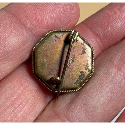 Vintage Italian Micro Mosaic Brooch 3" Made in Italy Pin