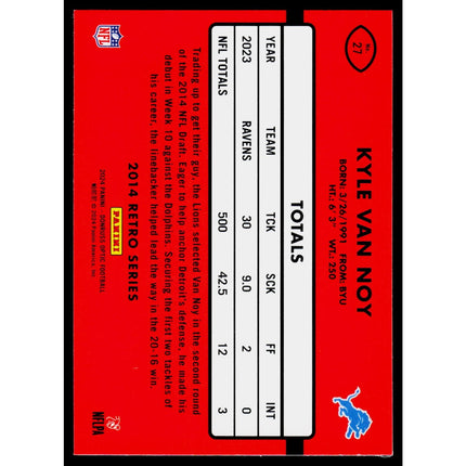 Kyle Van Noy 2024 Donruss Optic Holo #27 Detroit Lions