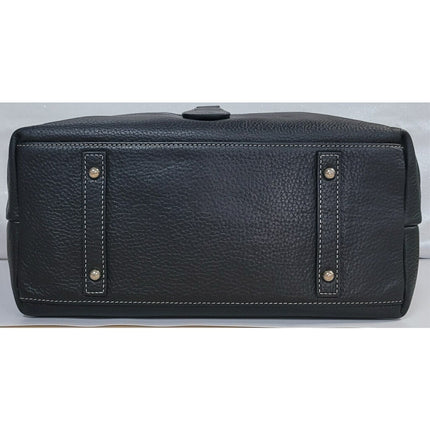 Dooney & Bourke Belvedere Black Pebble Leather Logo Lock Shoulder Bag MSRP $340