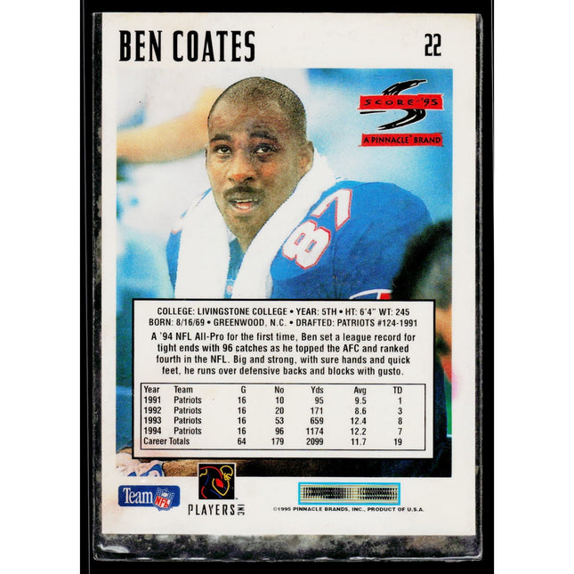 1995 Score Ben Coates #22 New England Patriots