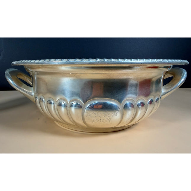 4 Star Admiral International Silver Soldered Serving Bowl 9" Vintage