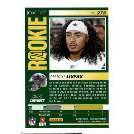 Marist Liufau 2024 Panini Encore #273 RC Dallas Cowboys