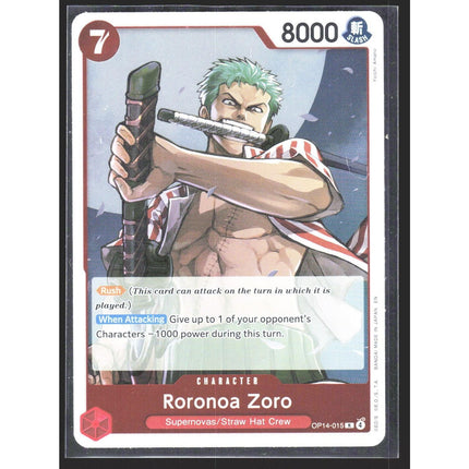 Roronoa Zoro The Azure Sea's Seven #OP14-015 Rare