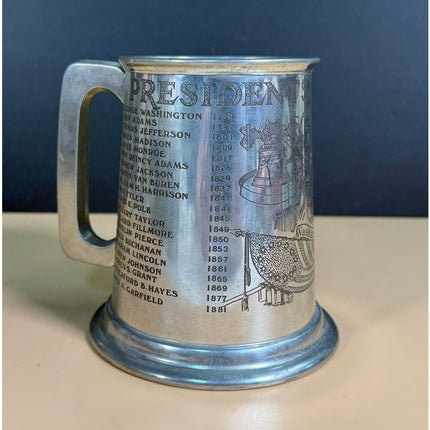 Leonard Eales Pewter Presidents Tankard Sheffield 4.75" Vintage Mug