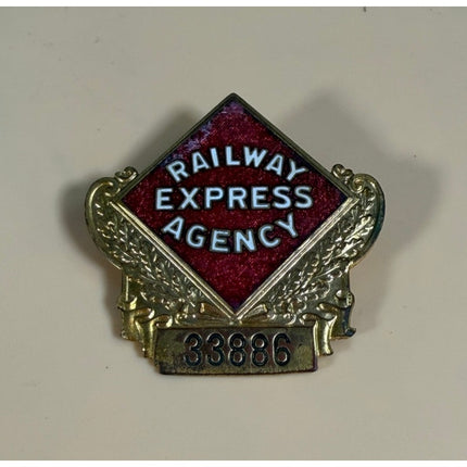 Vintage Railway Express Agency 2" Badge Pin Bastian Brothers #33886