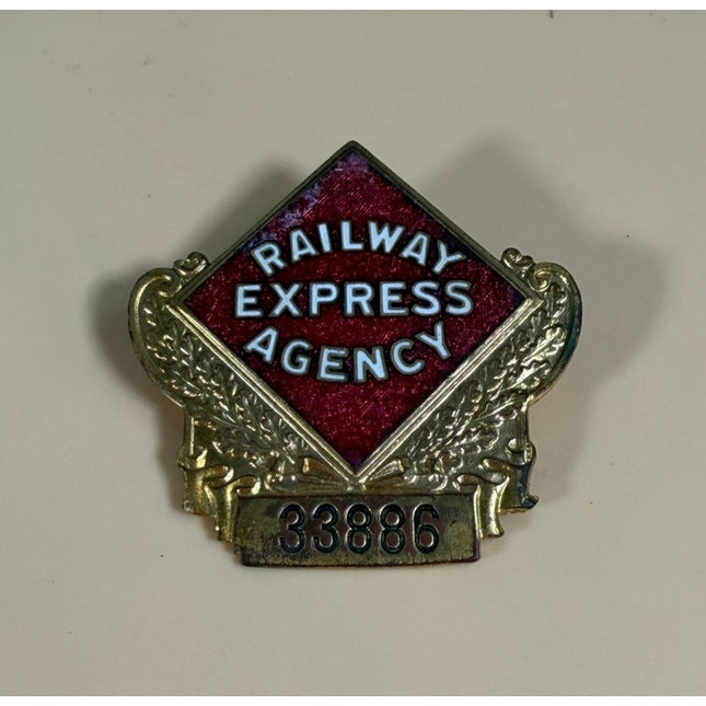 Vintage Railway Express Agency 2" Badge Pin Bastian Brothers #33886