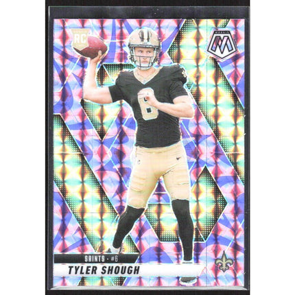 Tyler Shough 2025 Panini Mosaic Mosaic Reactive Purple #312 RC Saints