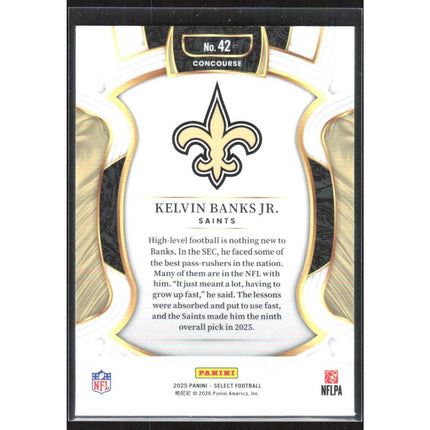 Kelvin Banks Jr. 2025 Panini Select #42 New Orleans Saints