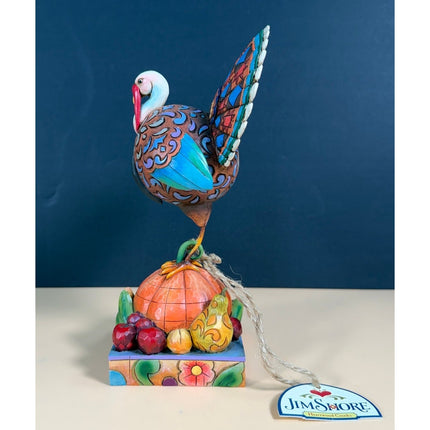 Jim Shore Tom a Plenty Turkey on Pumpkin Figurine 4007979 with Box