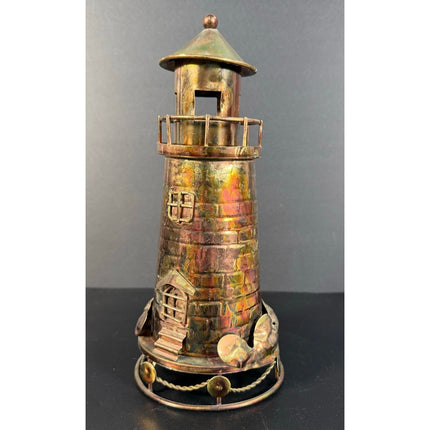 Vintage Brass & Copper Lighthouse Music Box – Plays “You Light Up My Life”