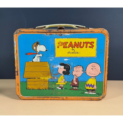 Vintage Peanuts Snoopy Metal Lunch Box Charles Schulz No Thermos