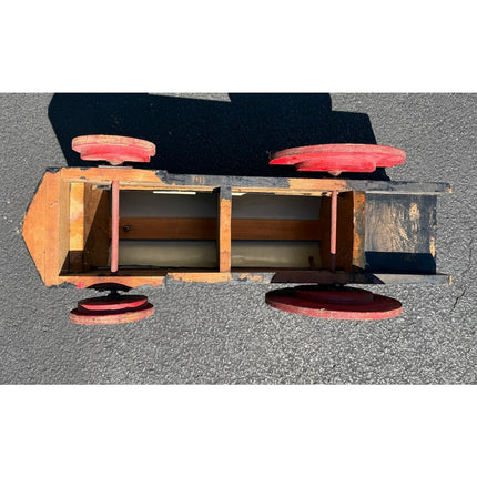 Handmade Wooden Train Engine Locomotive Folk Art Toy Display Piece 29"