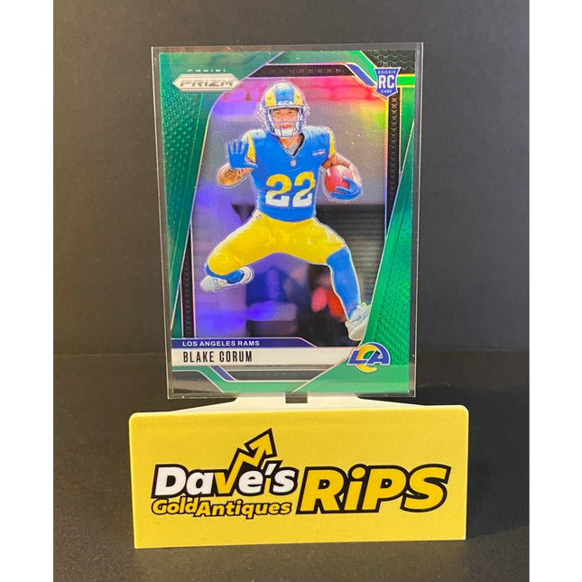 Blake Corum 2024 Panini Prizm #308 RC Green Prizm Rookie Card Rams