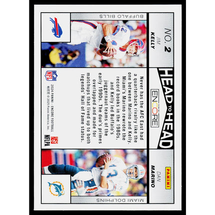 2024 Panini Encore #2 Dan Marino / Jim Kelly Head to Head