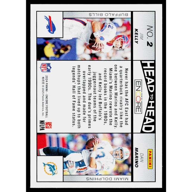 2024 Panini Encore #2 Dan Marino / Jim Kelly Head to Head