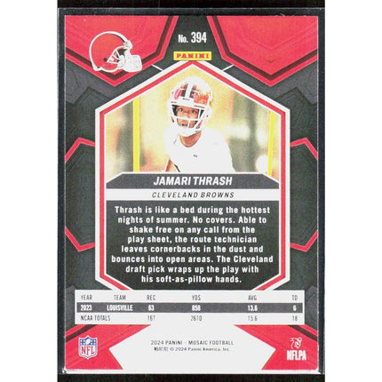 Jamari Thrash 2024 Panini Mosaic #394 RC Cleveland Browns