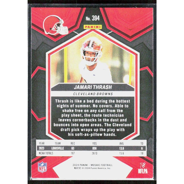 Jamari Thrash 2024 Panini Mosaic #394 RC Cleveland Browns