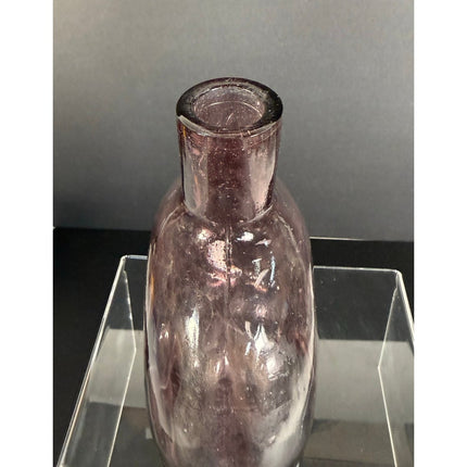 Clevenger Brothers 6" Purple Amethyst Flask Vintage Glass Bottle Collectible