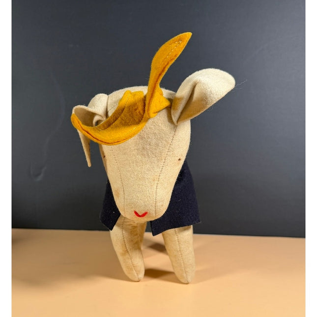 Vintage US Navy Goat Mascot Plush Military Collectible
