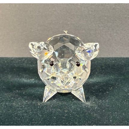 Swarovski Crystal 2 1/4" Pig Figurine Barnyard Friends Signed Silver Tail