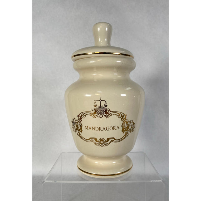 Ely Lilly Mandragora Apothecary Pharmacy White Jar with Lid
