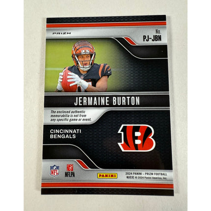 2024 Panini Prizm Jermaine Burton RC #PJ-JBN Pink Prizm Patch Premier Jerseys