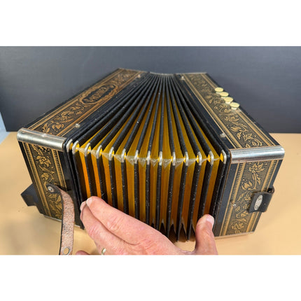 Hohner Melodeon Pokerwork / Club Style 2-Row Diatonic Working Musical Instrument