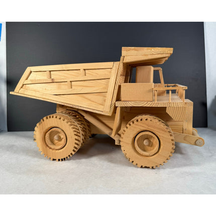 Handmade Wooden Working Dump Truck 18" Kaye Munshower Kaye’s Toy Shop