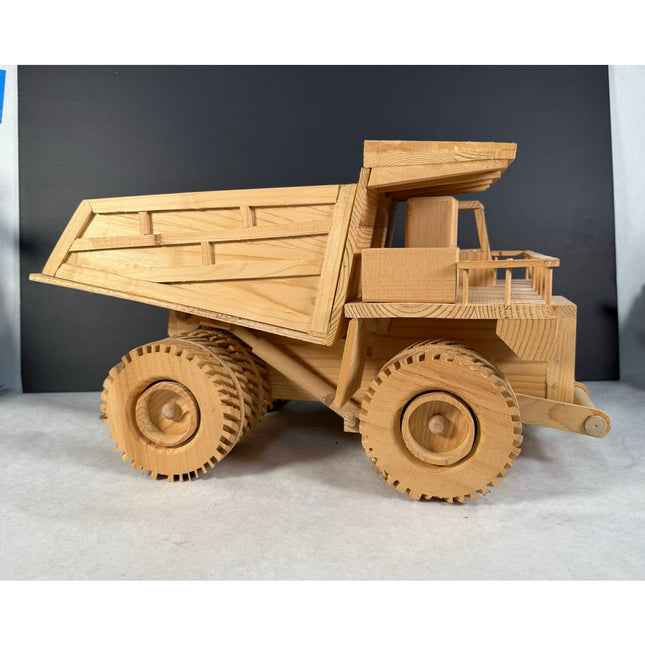 Handmade Wooden Working Dump Truck 18" Kaye Munshower Kaye’s Toy Shop