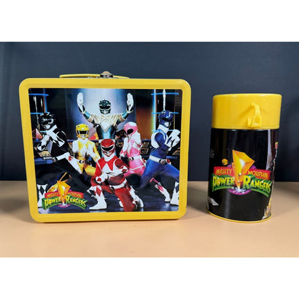Mighty Morphin Power Rangers Tin Titans Lunch Box with Thermos