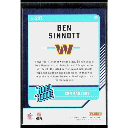 Ben Sinnott 2024 Donruss Optic #207 Commanders