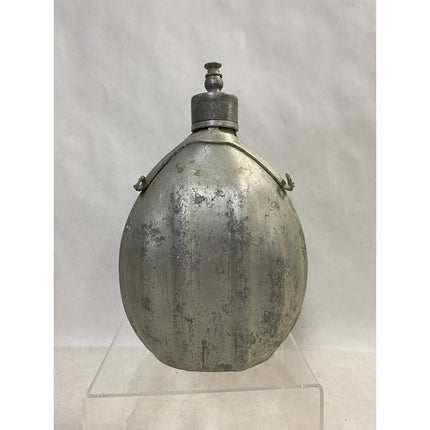 WW2 Italian Military Canteen Aluminum Vintage WWII Era 8.6x6x3" No Strap