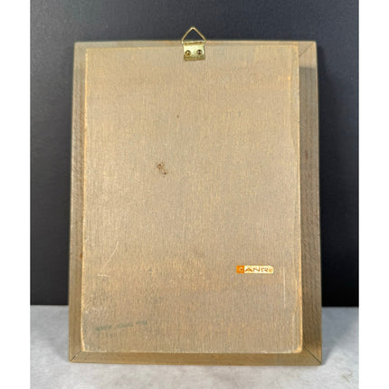 Vintage Hummel Style Shadow Box Wall Plaque Marked ANRI Little Girl Art