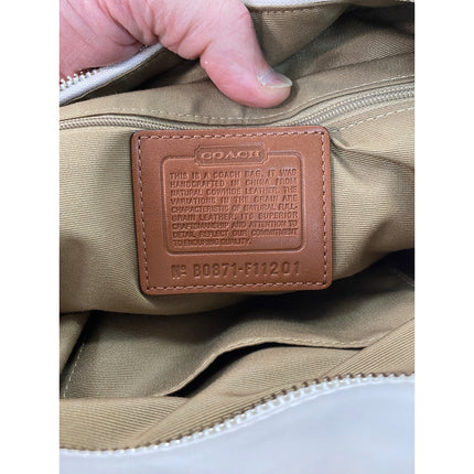 Coach Hampton Leather Bucket Tote Shoulder Bag F11201 Off White/Tan MSRP $398