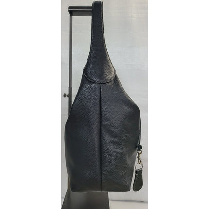 Dooney & Bourke Belvedere Black Pebble Leather Logo Lock Shoulder Bag MSRP $340