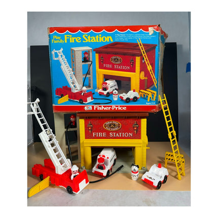 Fisher-Price Fire Station Complete with Original Box Vintage Play Family Toy