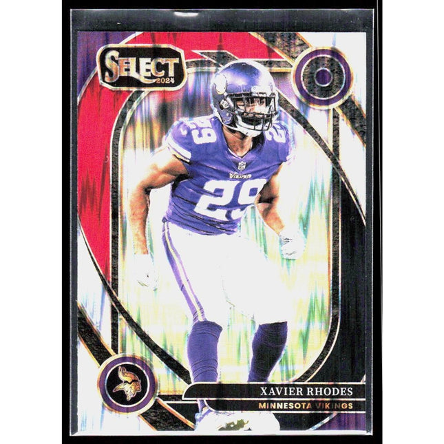 Xavier Rhodes 2024 Panini Select Red Prizm Shock #201 SN Minnesota Vikings