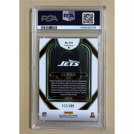 2024 Panini Select Neon Green Shock RC CJ Mosley #214 (112/499) PSA 10