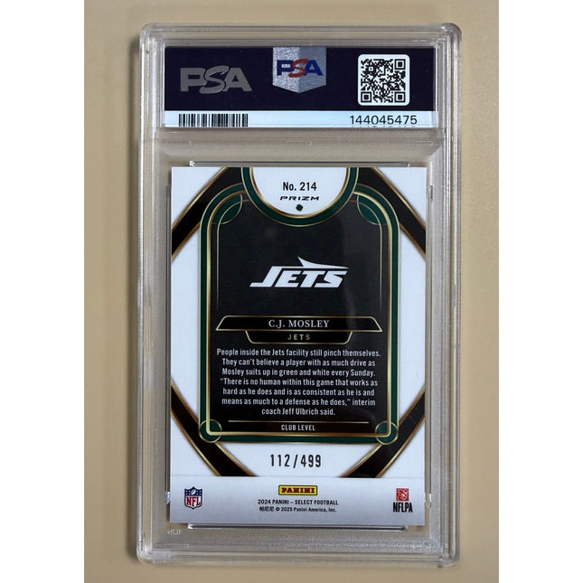 2024 Panini Select Neon Green Shock RC CJ Mosley #214 (112/499) PSA 10