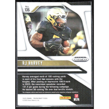 RJ Harvey 2025 Panini Prizm Draft Picks #135 UCF Knights