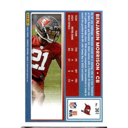 Benjamin Morrison 2025 Donruss #361 RC Tampa Bay Buccaneers