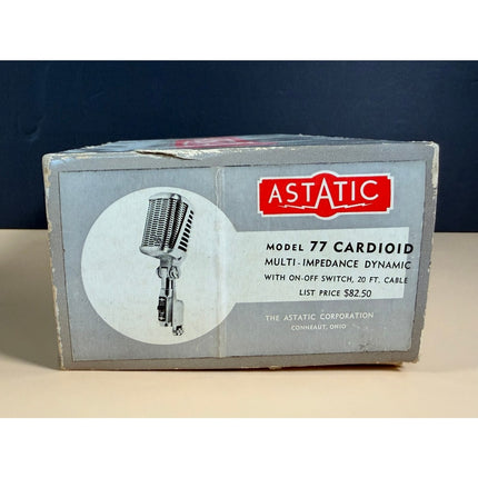 Astatic Model 77 Cardioid Multi-Impedance Vintage Microphone OB Untested