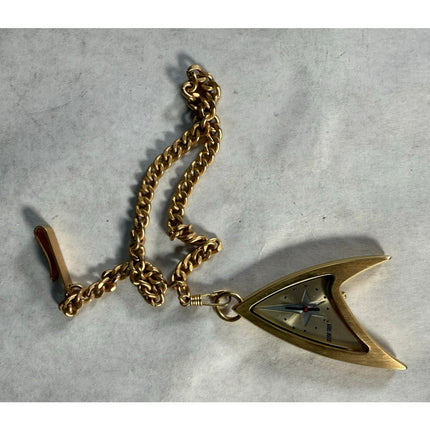 Vtg Star Trek 30th Anniversary Fossil Pocket Watch Gold Tone w/ OB